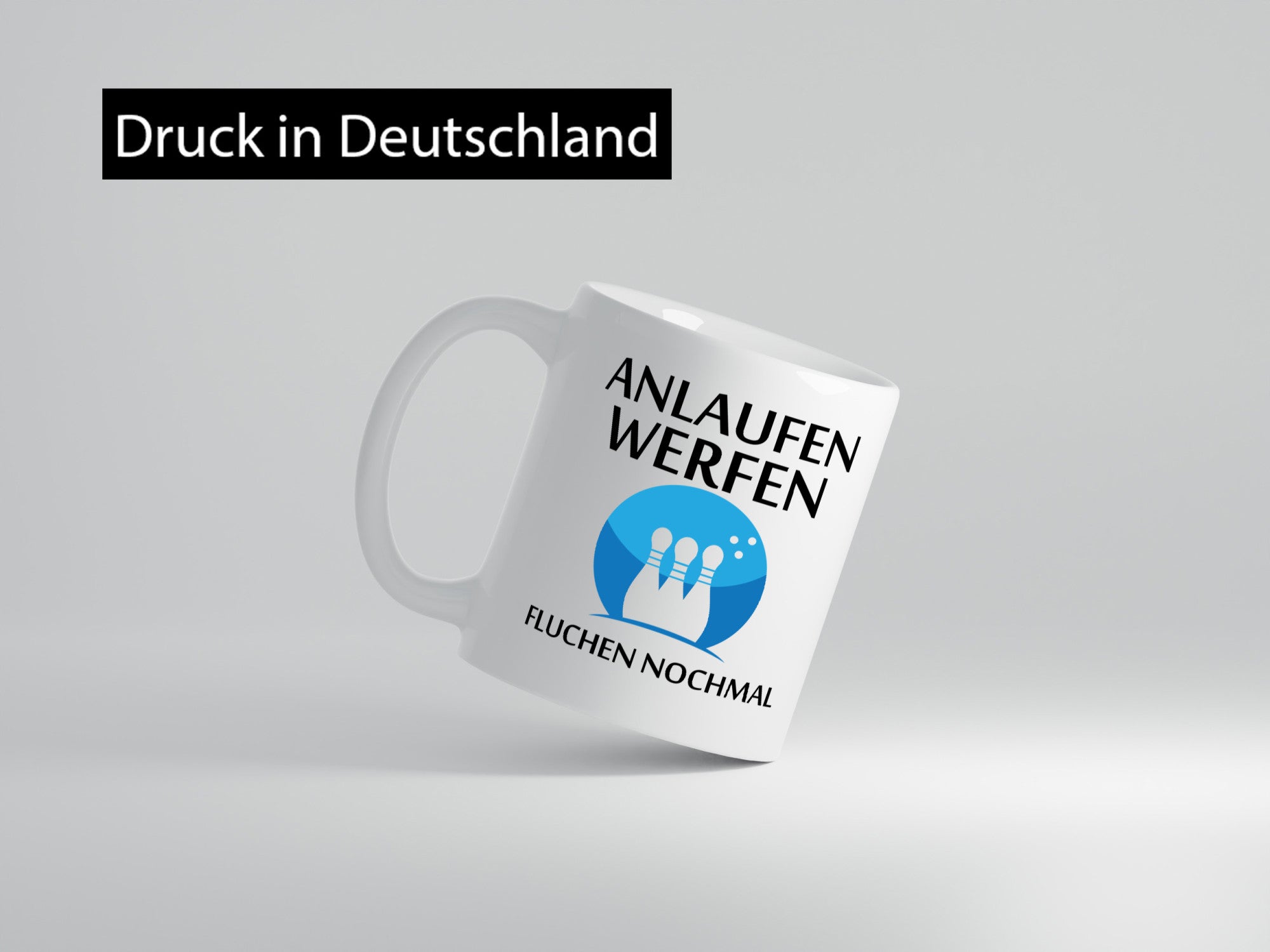 Anlaufen werfen fluchen nochmal | Bowling Sport Geschenk Humor Geschenkidee