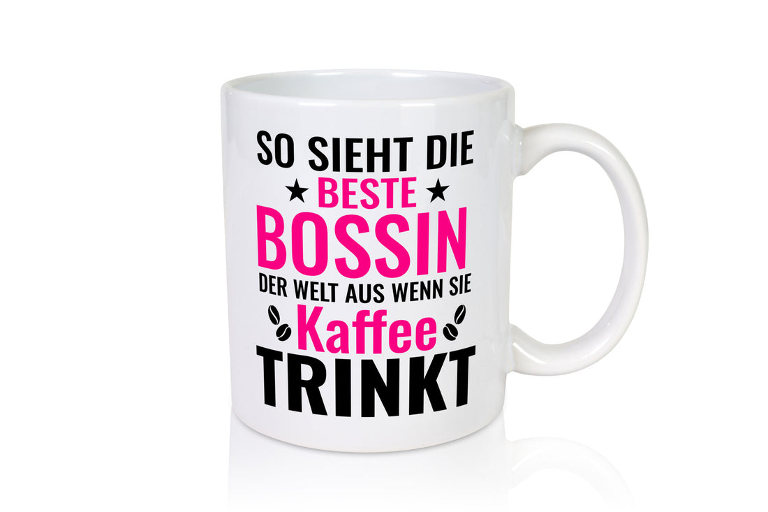 Kaffee trinkt: Bossin | Führungskraft Vorgesetzte lustig Humor Geschenkidee