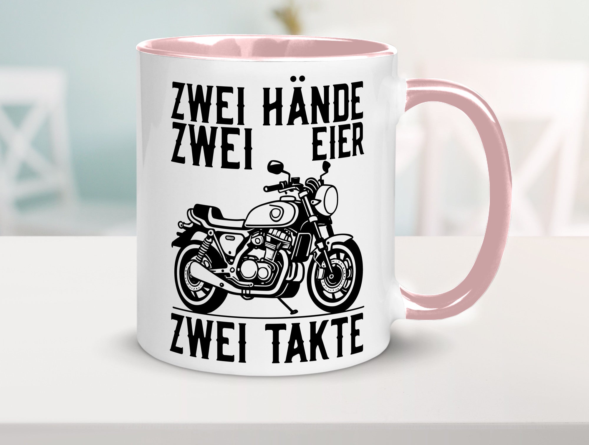 Zwei Hände | Zweitaktmotor Motorrad Moped Biker Geschenkidee Humor Tasse