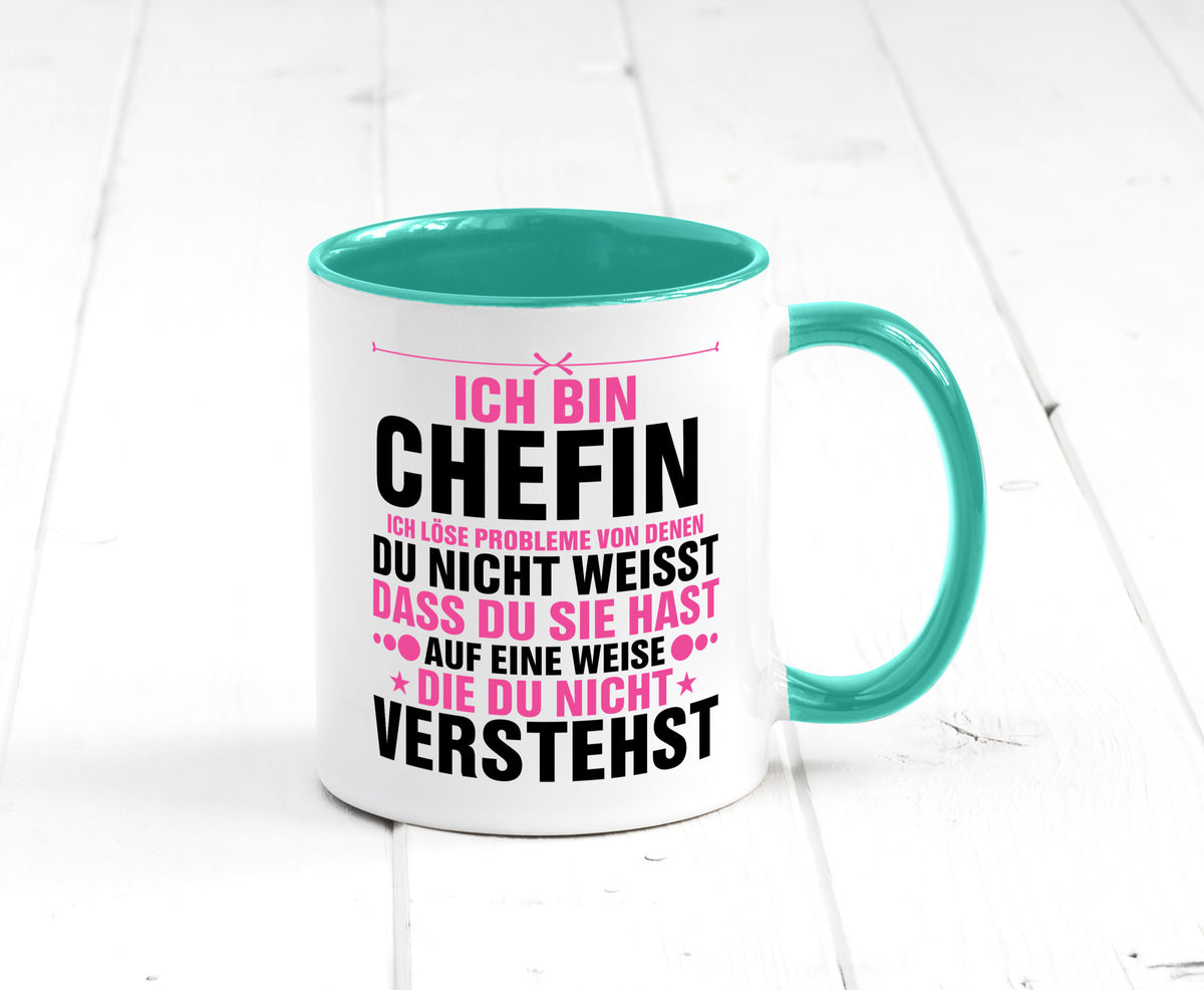Löse Probleme: Chefin | Führungskraft Vorgesetzte lustiger Spruch Geschenk Tasse