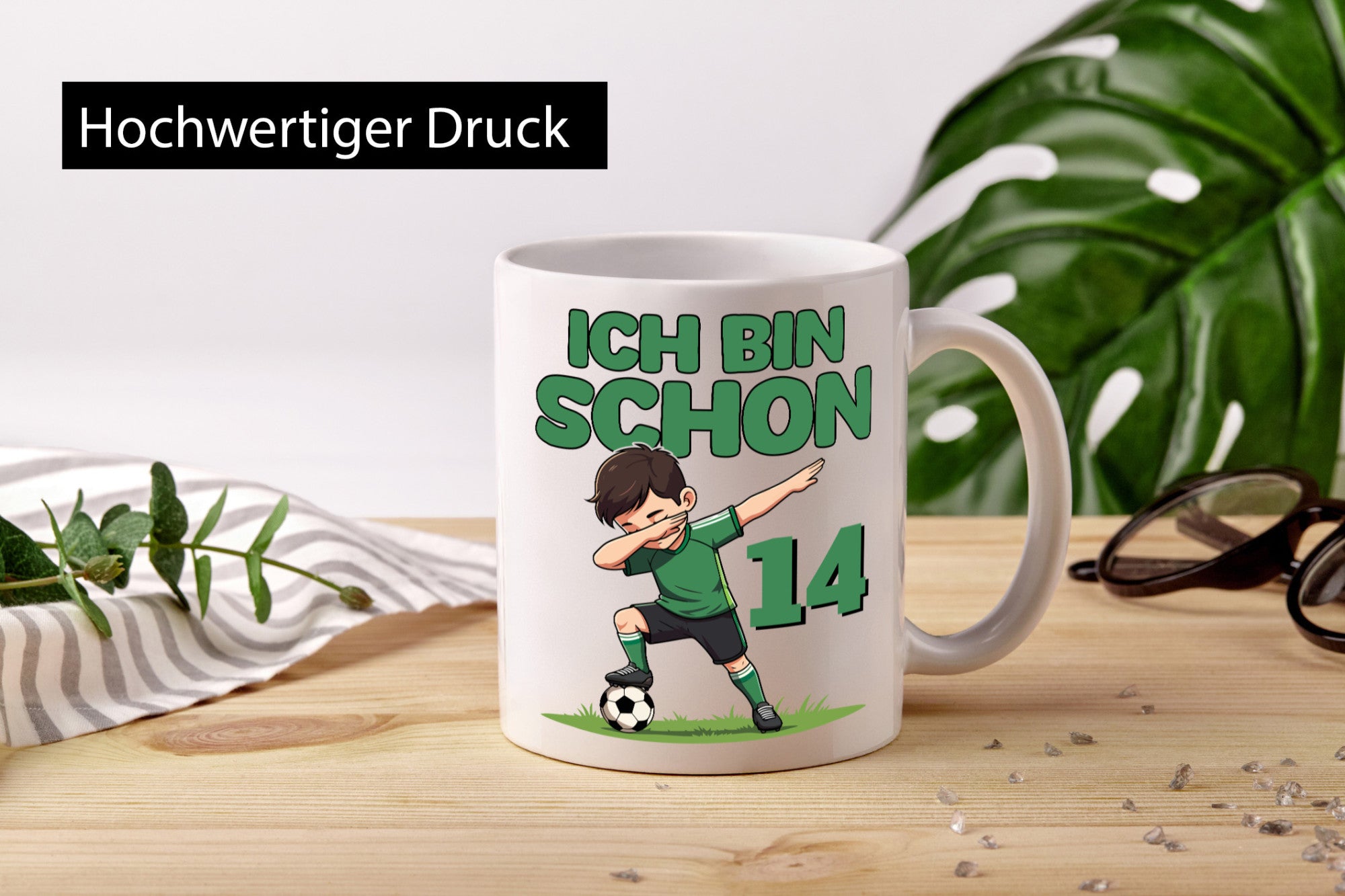 14. Geburtstag | 14 Jahre Fußballer lustig Geschenkidee Geschenk Tasse