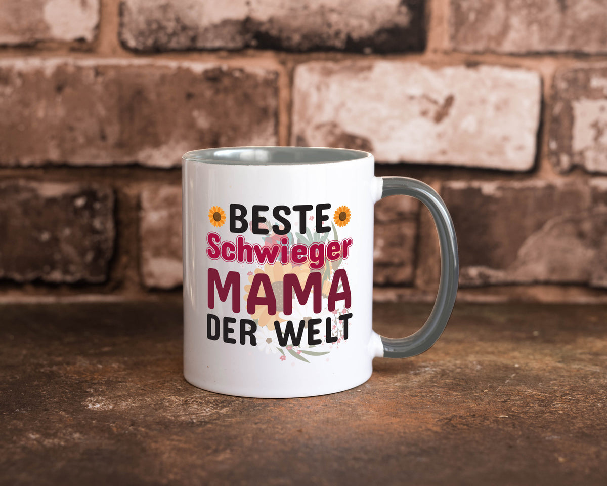 Beste Schwiegermama | Schwiegermutter Tasse Blumen Humor Familie Geschenkidee