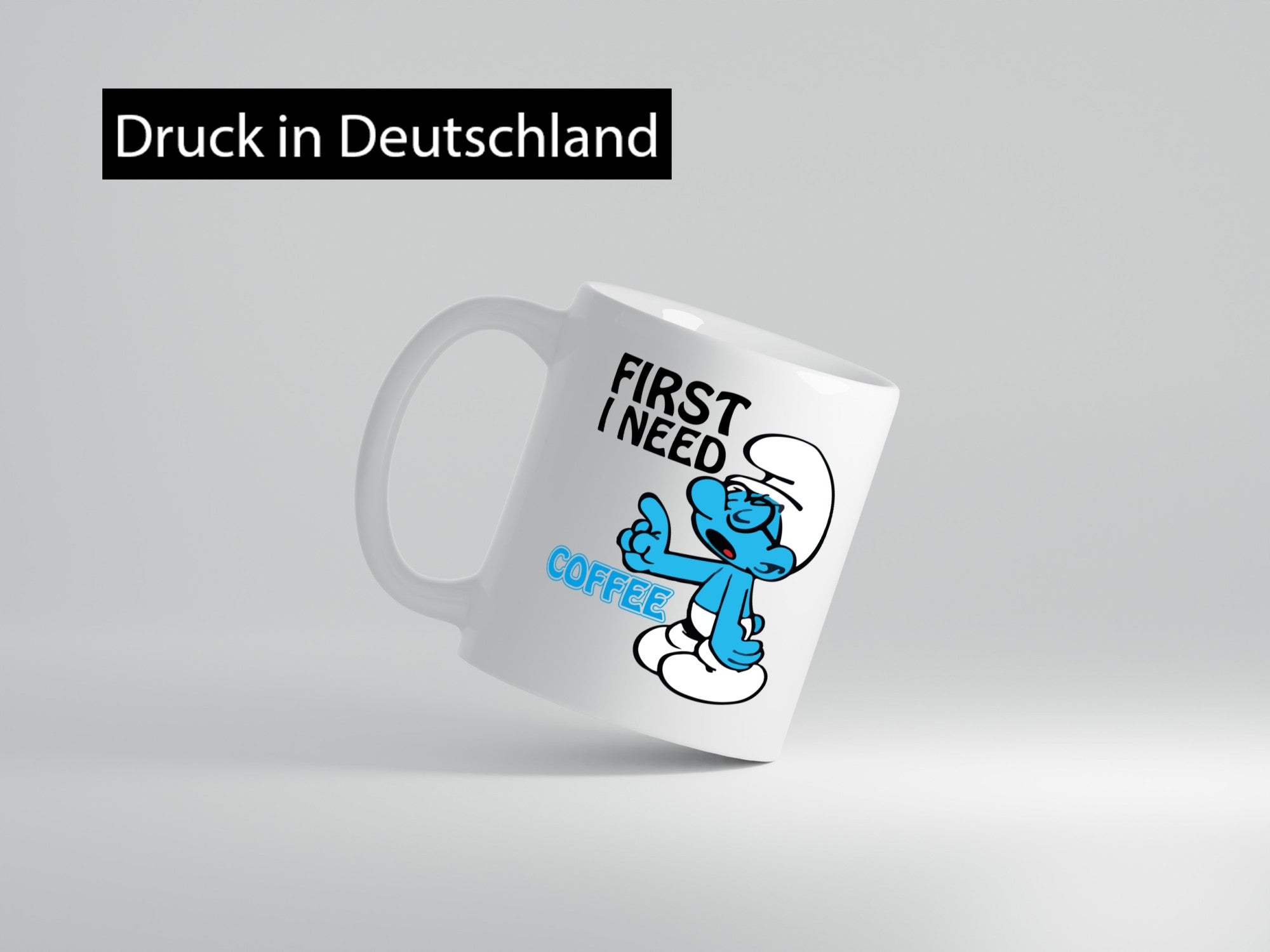 I need a Coffee v2 lustiger Spruch Geschenk Humor Geschenkidee Tasse