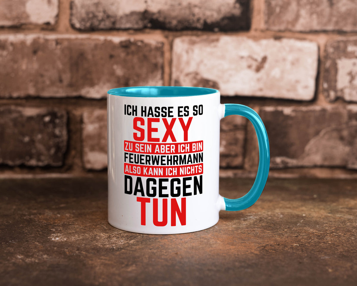 Sexy Feuerwehrmann | Helden Flammen Brandeinsatz lustig Humor Geschenkidee Tasse