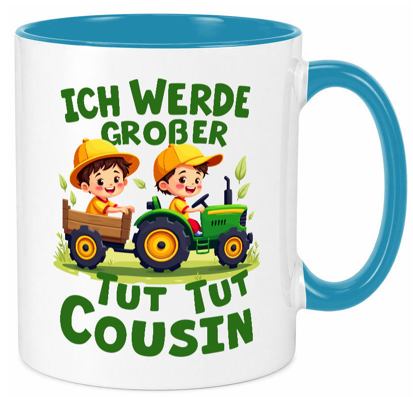 Ich werde Großer Cousin | Familie Bauer lustiger Spruch Geschenk Geschenkidee Tasse