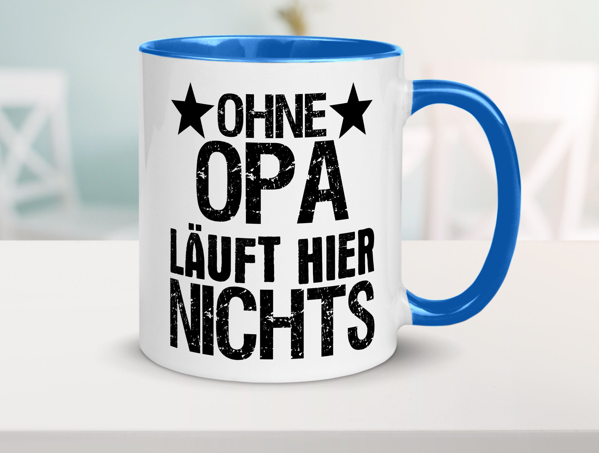 Ohne Opa läuft hier nichts | Sterne Geschenkidee Familie Humor Tasse