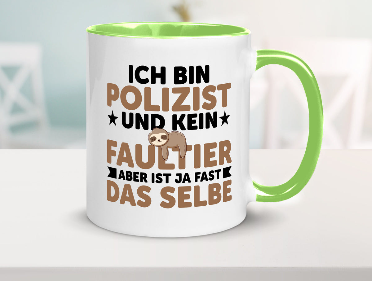 Ich bin kein Faultier: Polizist | Polizei v2 lustig Tierliebhaber Humor Tasse