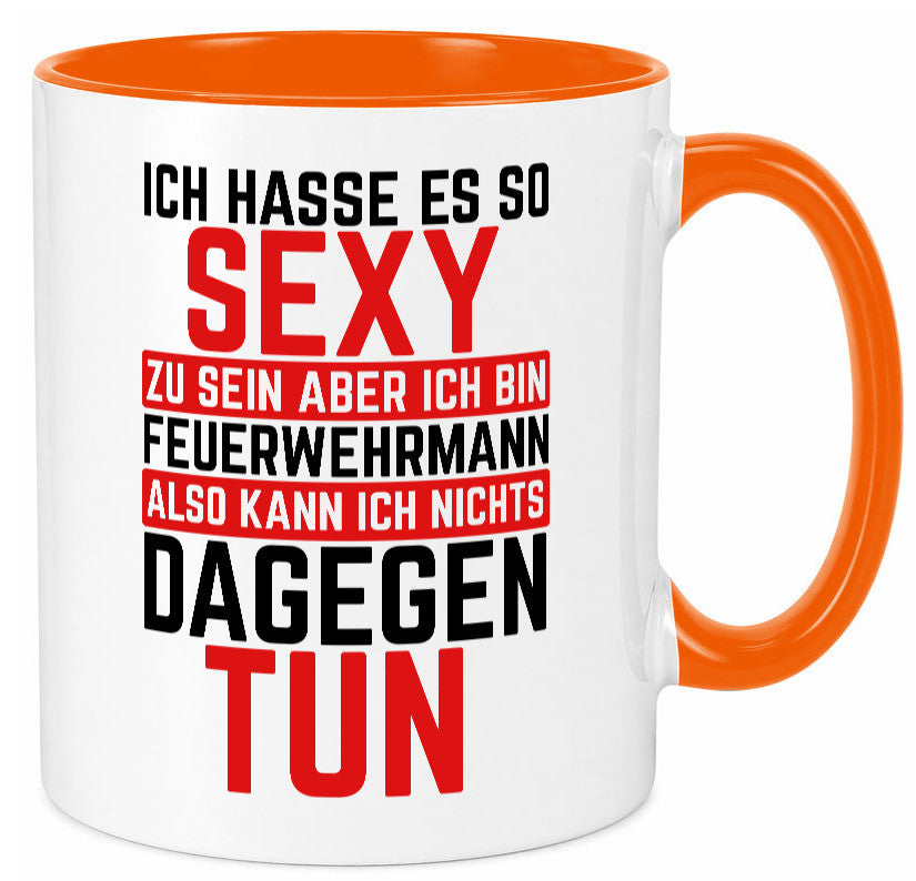 Sexy Feuerwehrmann | Helden Flammen Brandeinsatz lustig Humor Geschenkidee Tasse