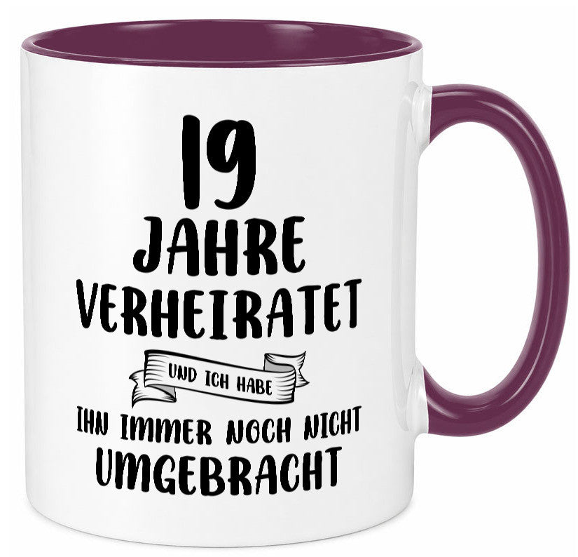 19 Jahre Verheiratet, immer noch am Leben! lustig Humor Geschenkidee Geschenk Tasse