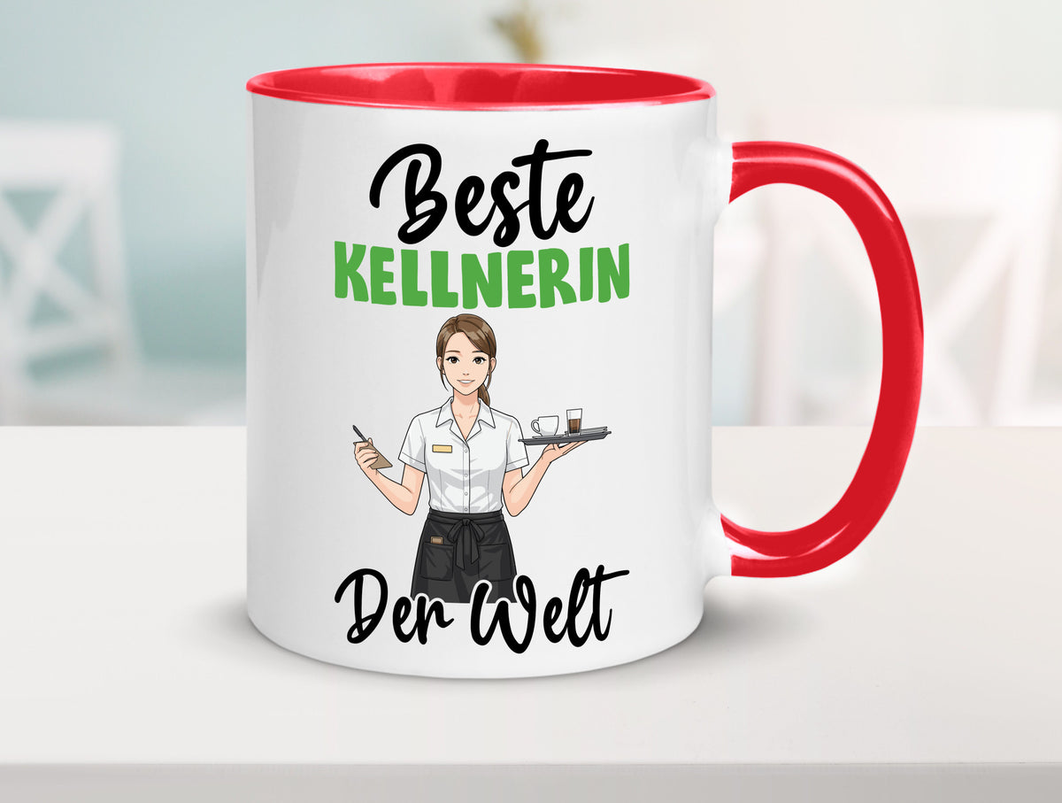Beste Kellnerin | Beruf kellnern Bedienung v2 Humor Arbeit Kollegen Büro Tasse