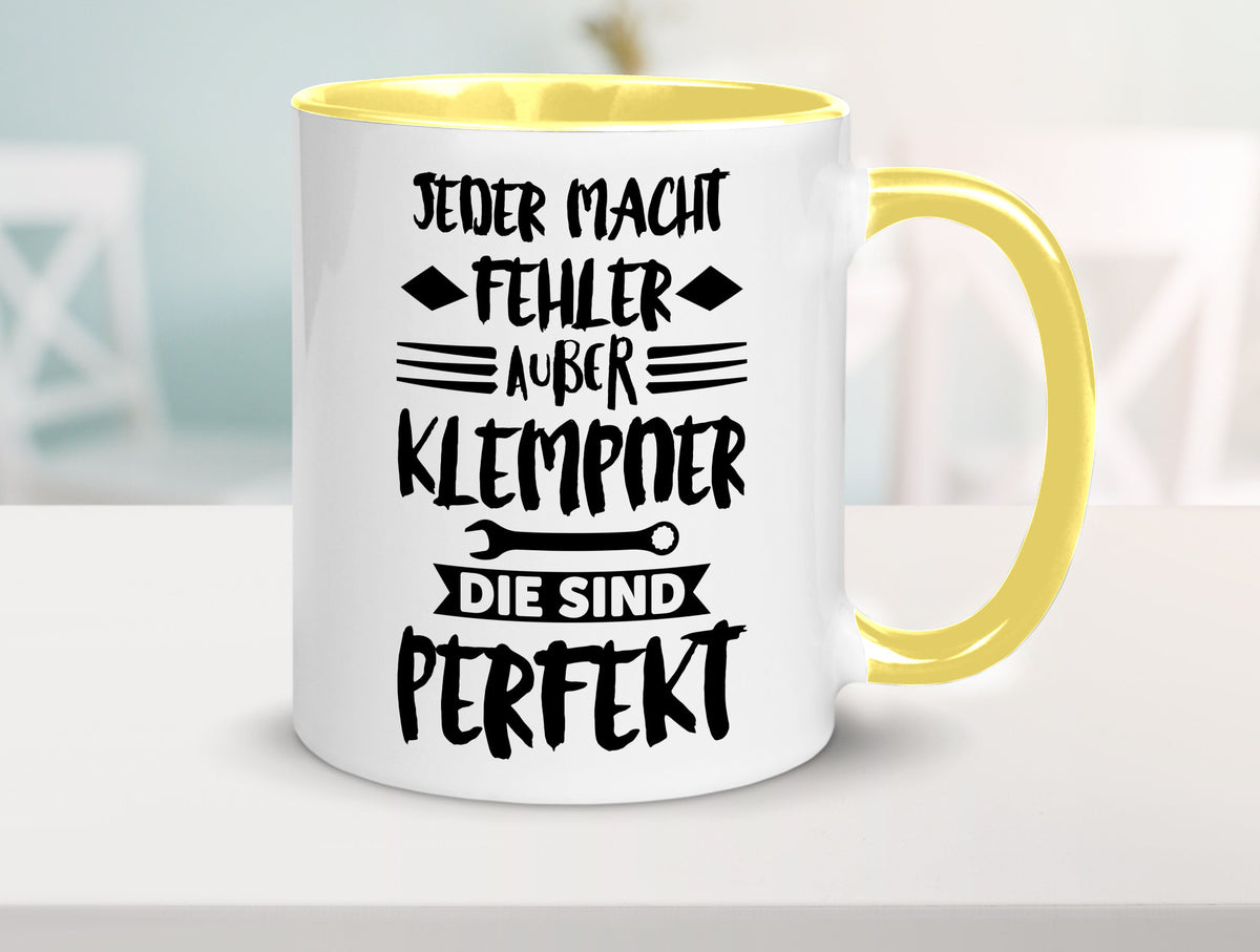 Jeder macht fehler nur Klempner sind Perfekt Humor Geschenkidee Tasse