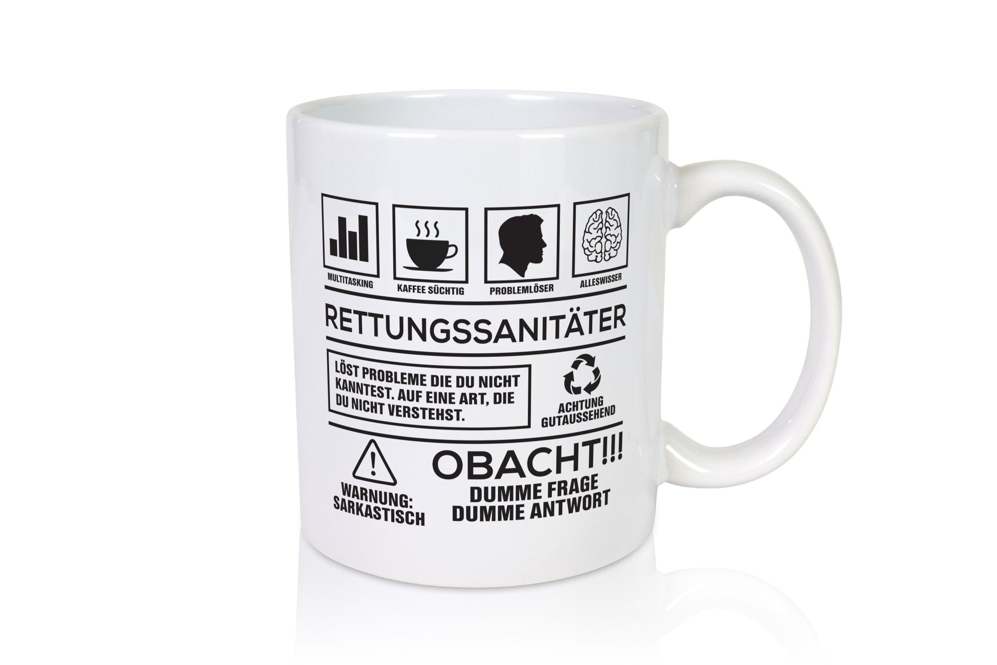 Achtung Probleme Rettungssanitäter | Sanitäter Geschenkidee Humor Tasse