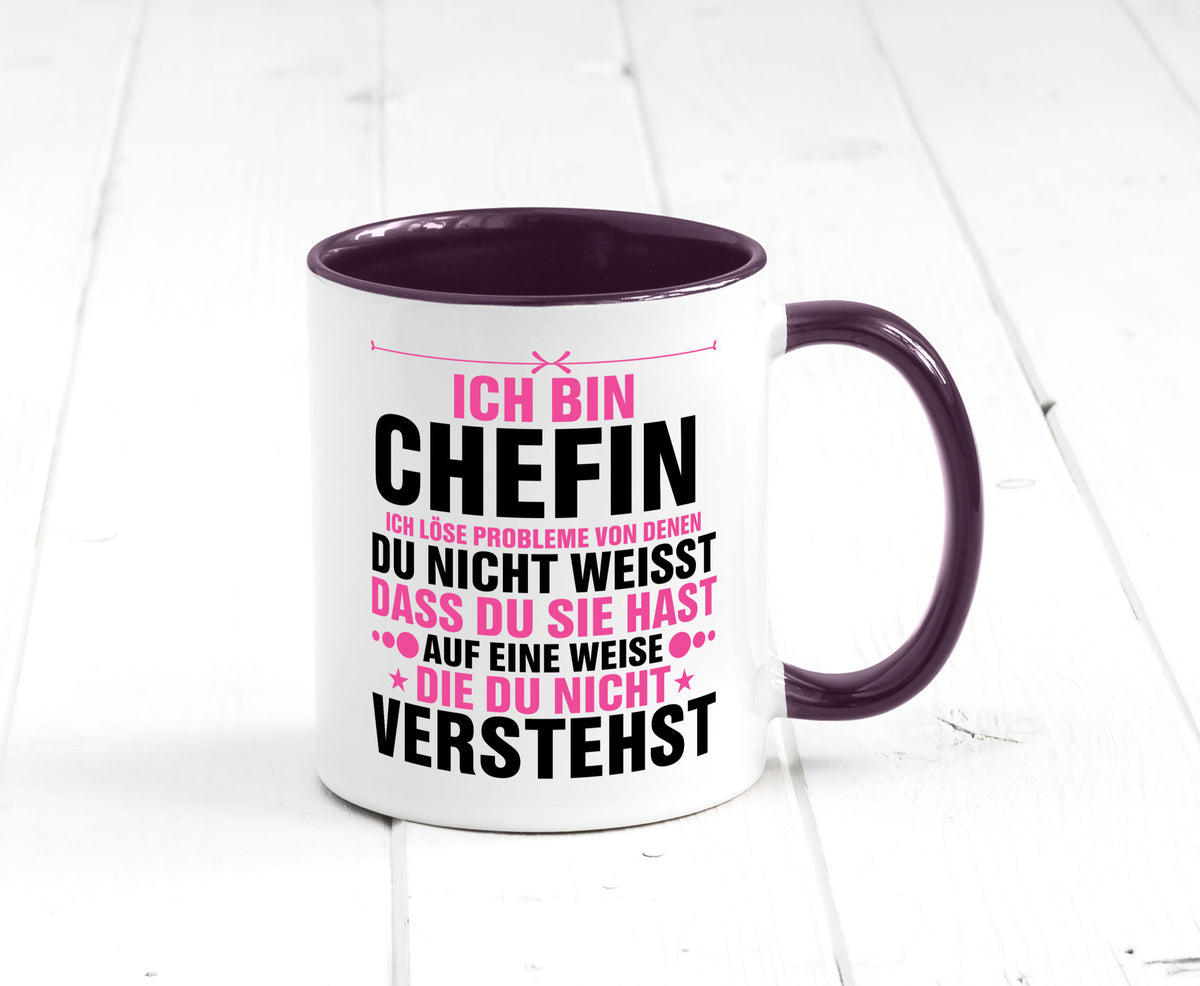 Löse Probleme: Chefin | Führungskraft Vorgesetzte lustiger Spruch Geschenk Tasse