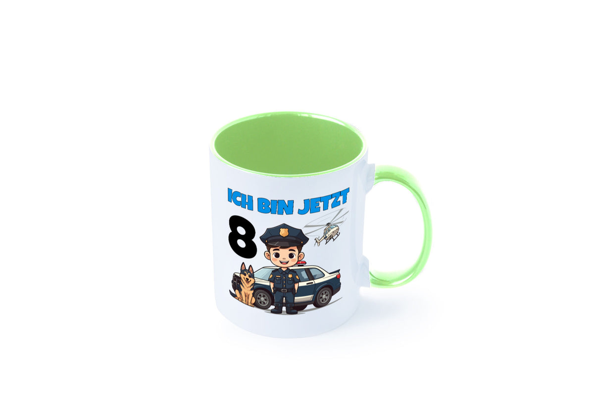 8. Geburtstag | 8 Jahre Polizei Kind Polizeiauto lustig Geschenkidee Geschenk Tasse