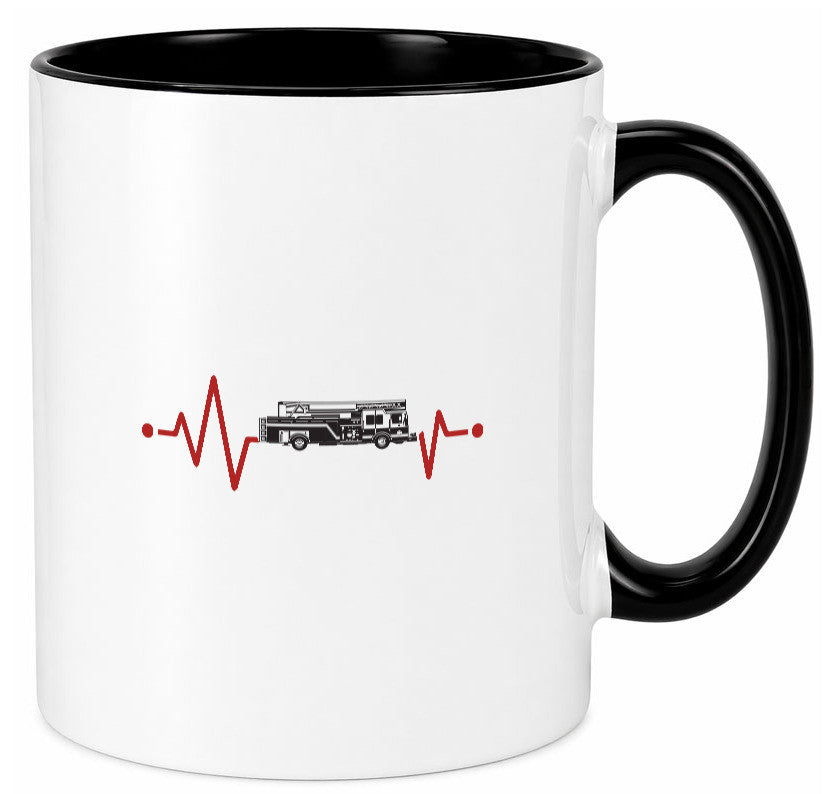 Herzschlag | Feuerwehrfahrzeug Feuerwehr Humor Geschenkidee Tasse