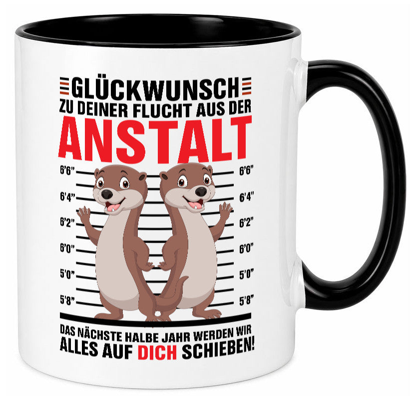 Glückwunch zur Flucht | Jobwechsel Arbeitskollegen Geschenk Arbeit Kollegen Tasse