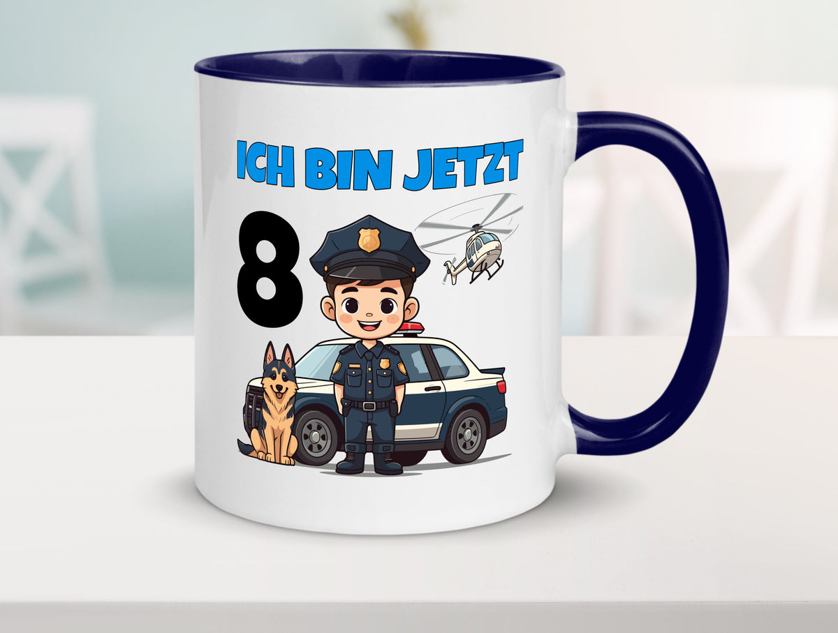 8. Geburtstag | 8 Jahre Polizei Kind Polizeiauto lustig Geschenkidee Geschenk Tasse