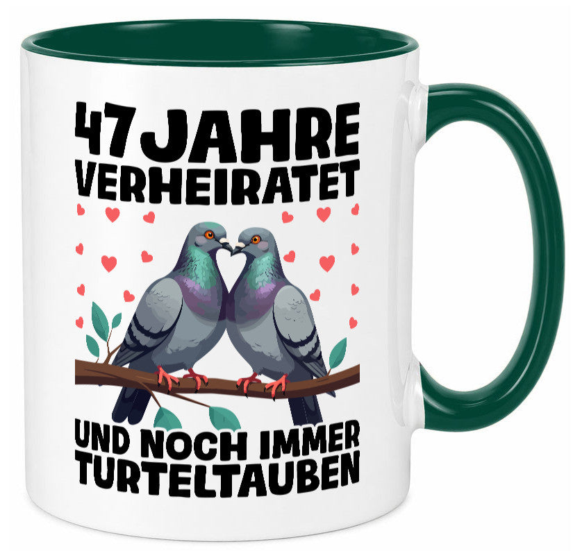47 Jahre verheiratet | Turteltauben Ehe Ehepaar Humor Geschenkidee Tasse