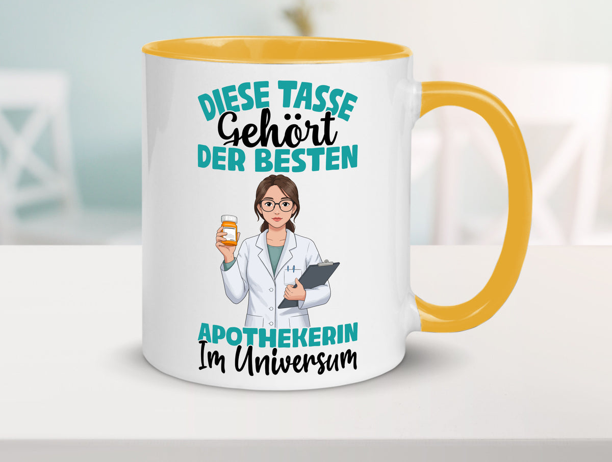 Im Universum: Apothekerin | Apotheke Pharmazie lustiger Spruch Geschenk Humor Tasse