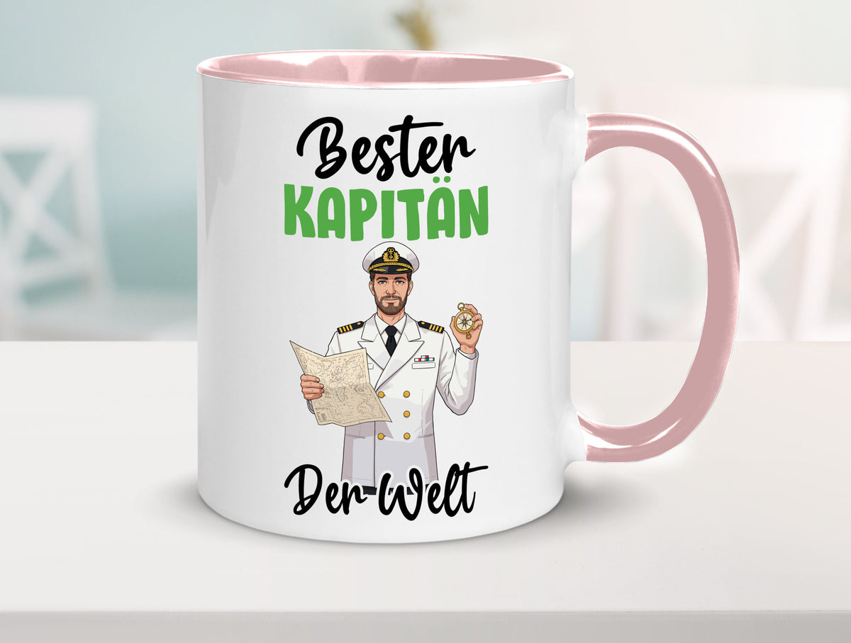 Bester Kapitän | Schiffskapitän Schiff v2 Geschenk Humor Geschenkidee lustiger Tasse