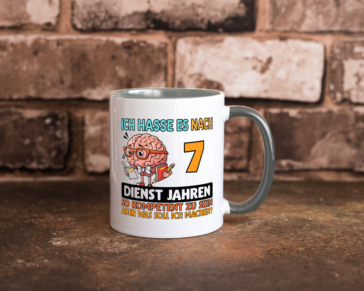 7 Dienstjahre | Arbeit Kompetent lustig Kollegen Büro Geschenk Tasse