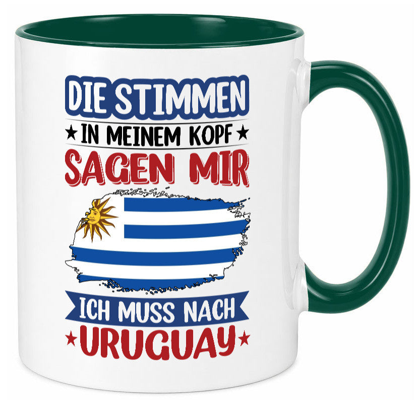 Uruguay | Urlaub Stimmen in meinem Kopf Traumland Geschenk Humor Geschenkidee Tasse