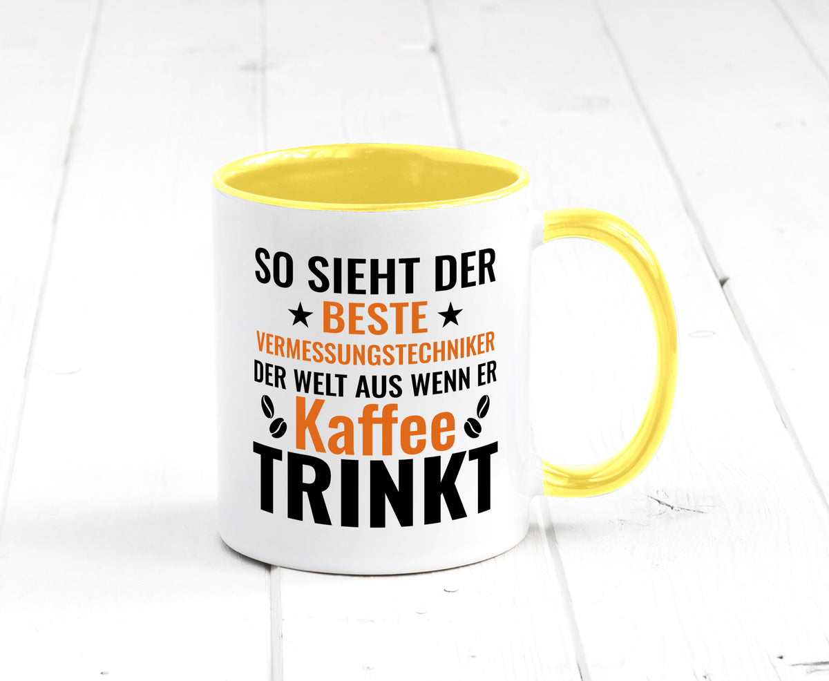 Kaffee trinkt: Vermessungstechniker | Techniker Geschenk Humor Geschenkidee Tasse
