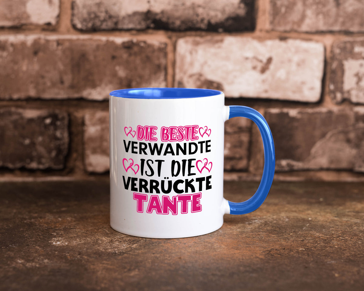 Verrückte Tante | Spruch Patentante Verwandtschaft lustiger Geschenk Humor Tasse