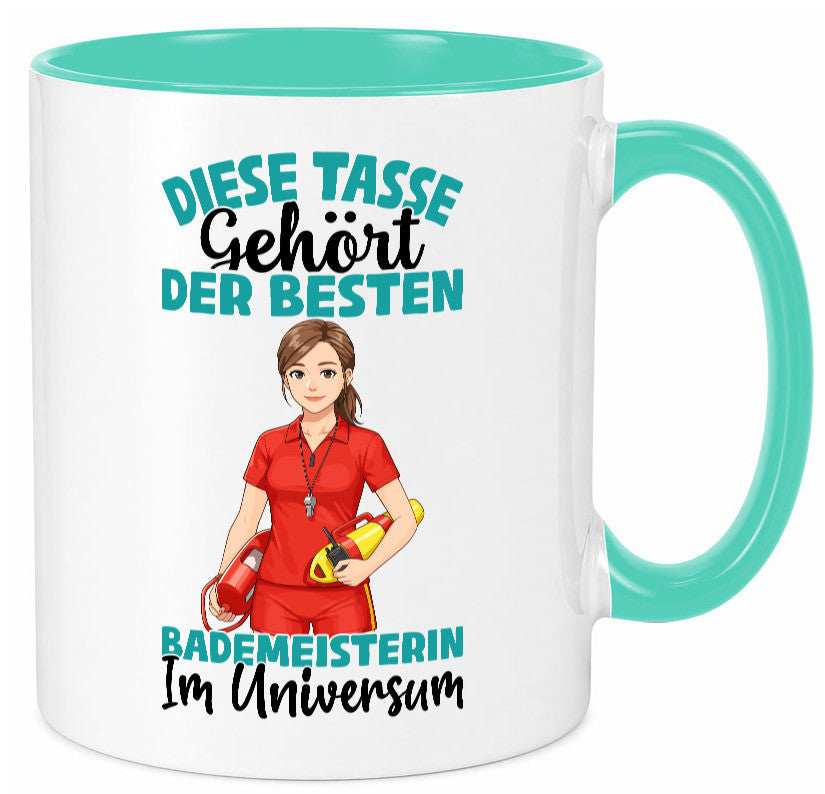 Im Universum: Bademeisterin | Schwimmmeisterin Geschenk Humor Geschenkidee Tasse