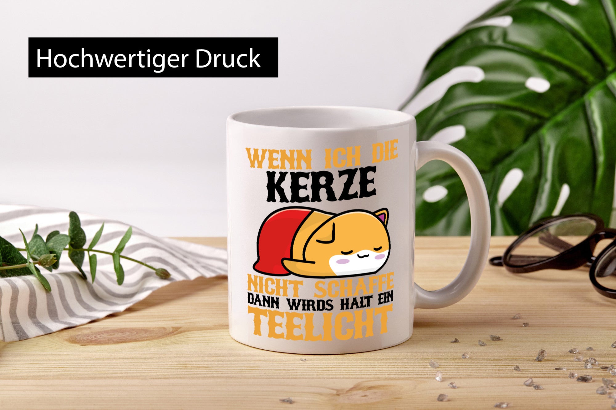 Wenn ich die Kerze nicht Schaffe | Müde Katze Schlafen Geschenkidee