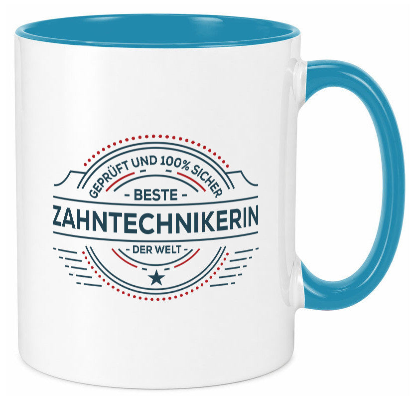 Geprüft und sicher: Zahntechnikerin | Zahnmedizin Geschenkidee Humor Tasse