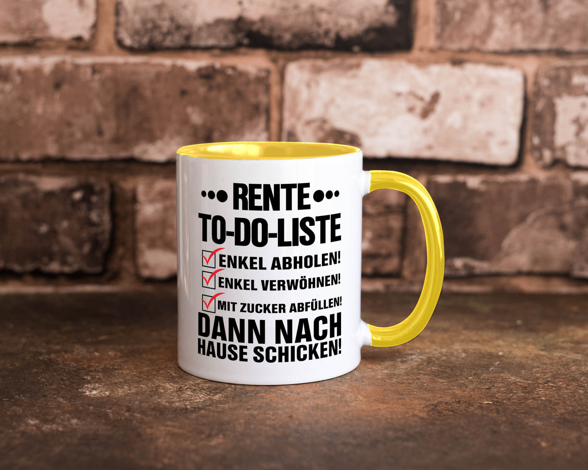 Rente To-Do-Liste | Rentner Tasse Enkel verwöhnen Geschenk Ruhestand Jubiläum