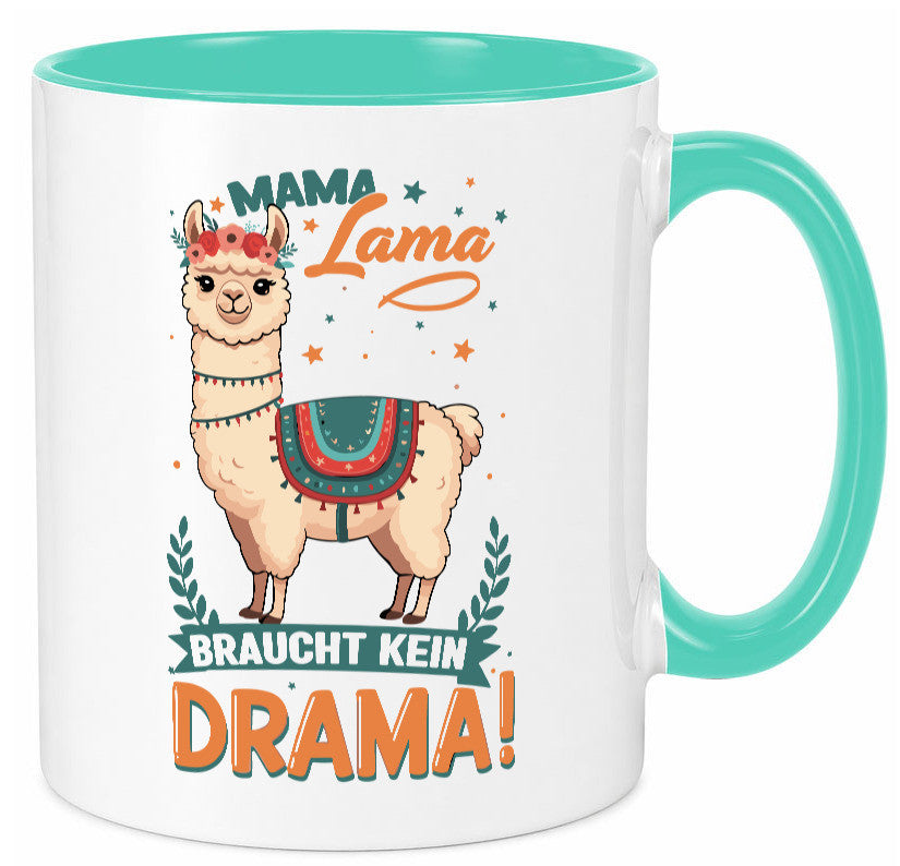 Mama Lama braucht kein Drama | Muttertag Humor Familie Geschenkidee Tasse