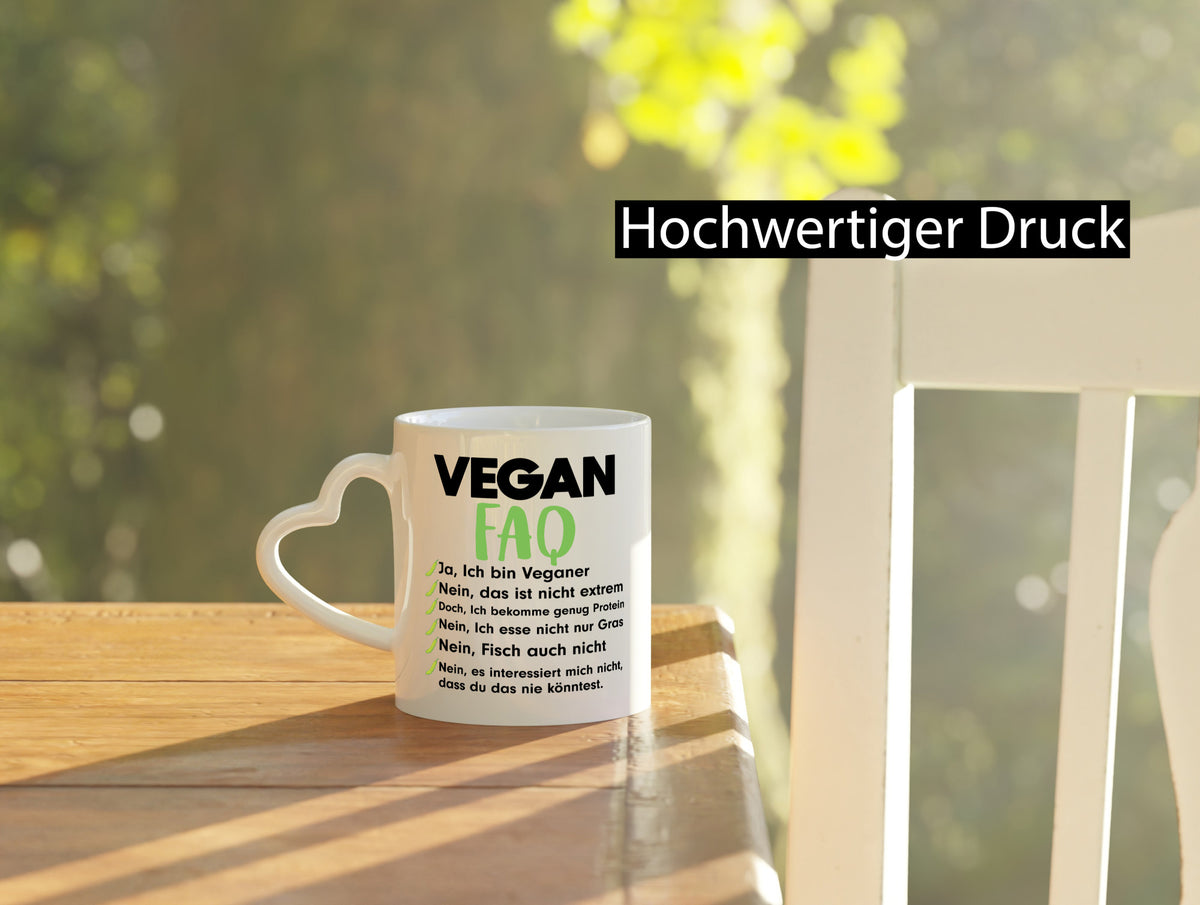 Vegan FAQ | Veganer Lifestyle Ich liebe Humor Geschenkidee Tasse