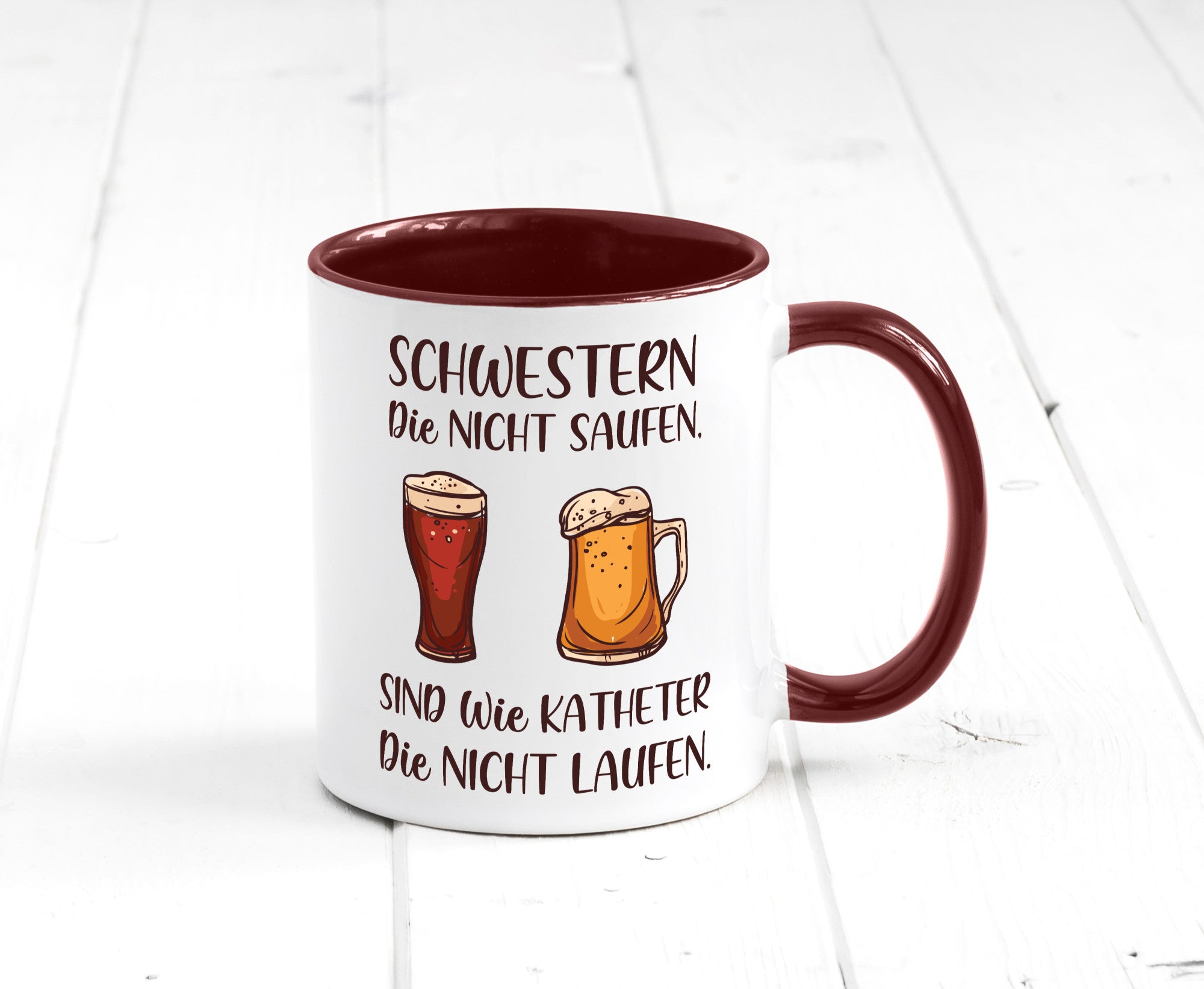Schwestern die nicht saufen, Katheder laufen | Gläser lustiger Spruch Geschenk