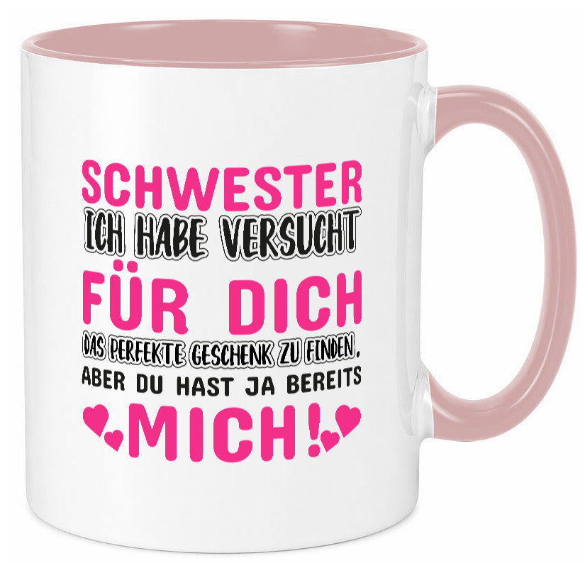 Schwester Tasse | lustiger Spruch Geschwisterliebe v2 Humor Geschenkidee
