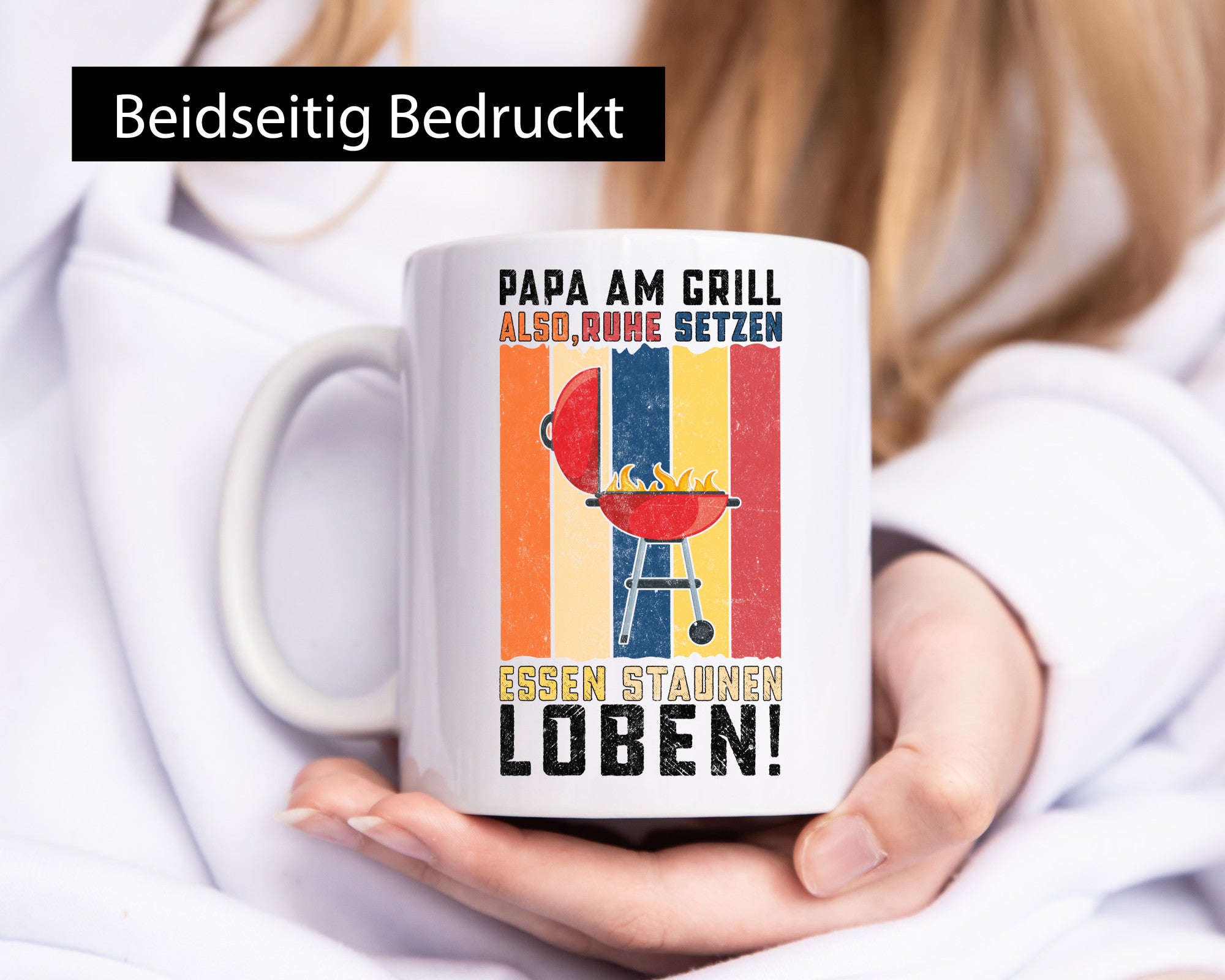 Papa am Grill | Grillmeister BBQ Grillabend v2 Geschenkidee Humor Tasse