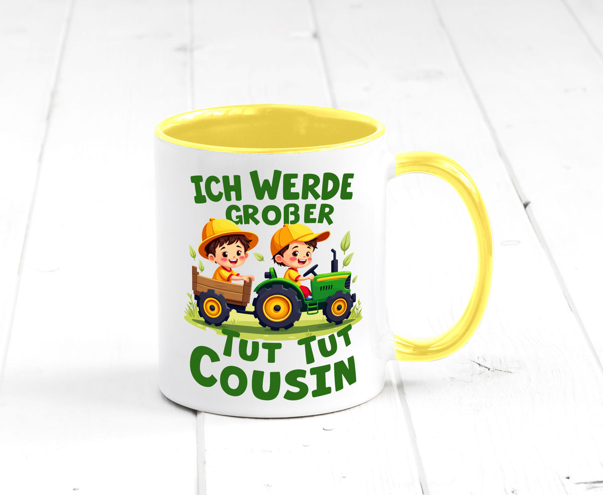 Ich werde Großer Cousin | Familie Bauer lustiger Spruch Geschenk Geschenkidee Tasse
