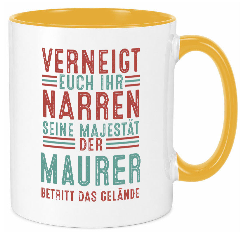 Verneigt euch: Maurer | Bau Handwerker lustiger Spruch Geschenk Humor Tasse