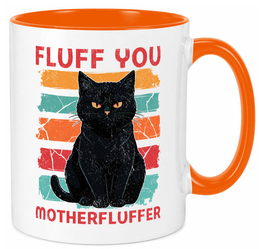 Fluff you Motherfluffer | Schwarze Katze Böse Humor Tierliebhaber Geschenkidee
