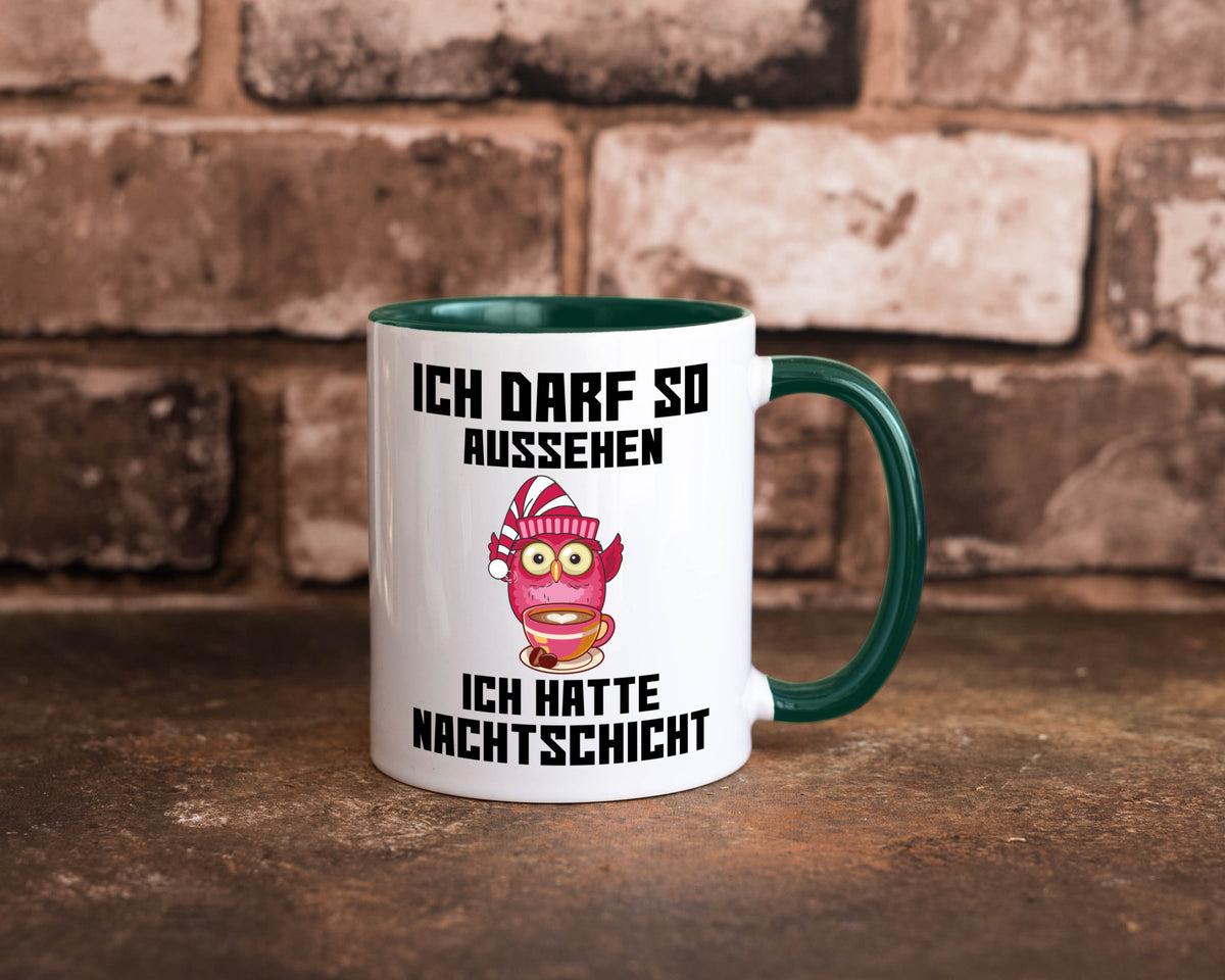 Nachtschicht Eule | Spruch Arbeit müde Nachtjob Geschenkidee Kollegen Büro Tasse