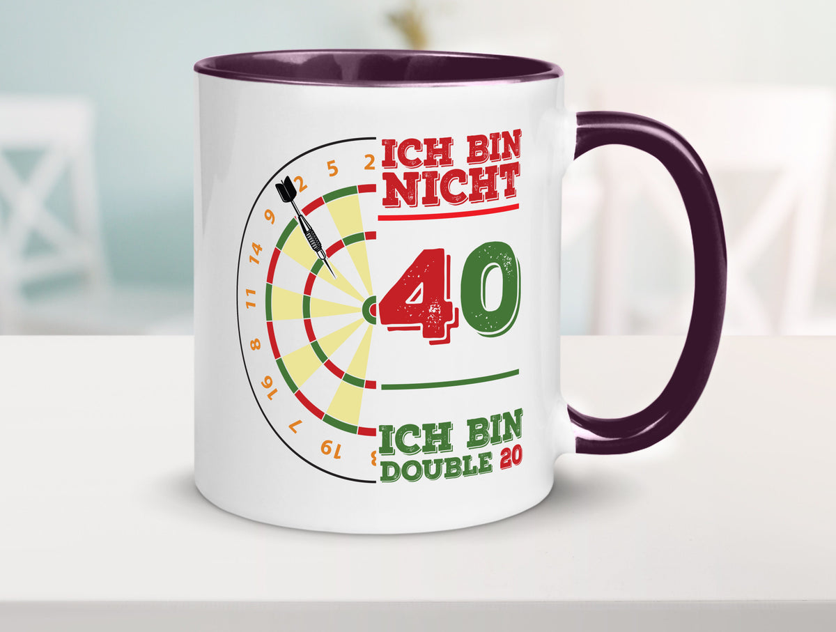 Ich bin nicht 40 double 80 | Dart spieler Geschenkidee Humor Tasse