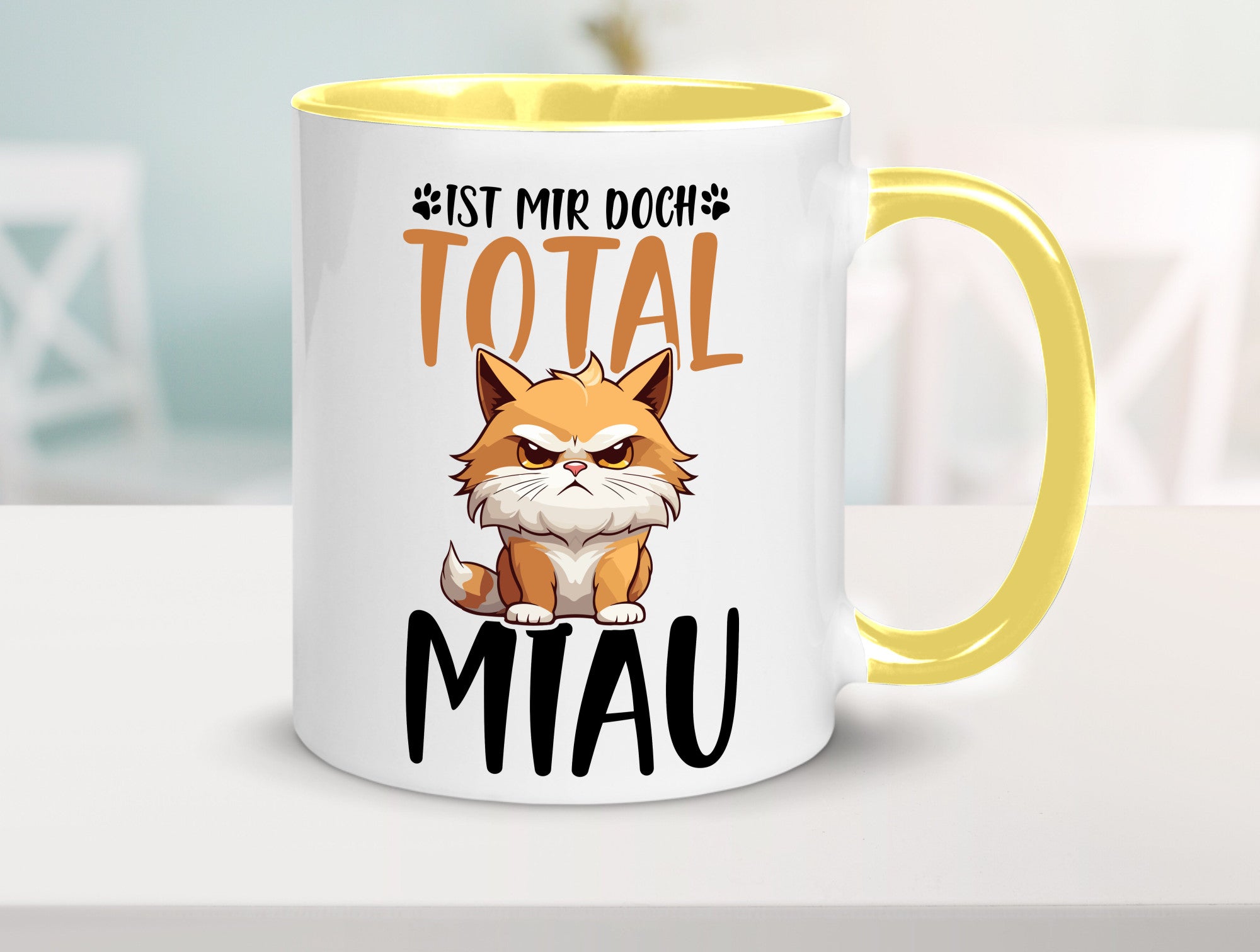 Ist mir doch total Miau | Katze Katzenliebhaber Geschenk Tierliebhaber Humor
