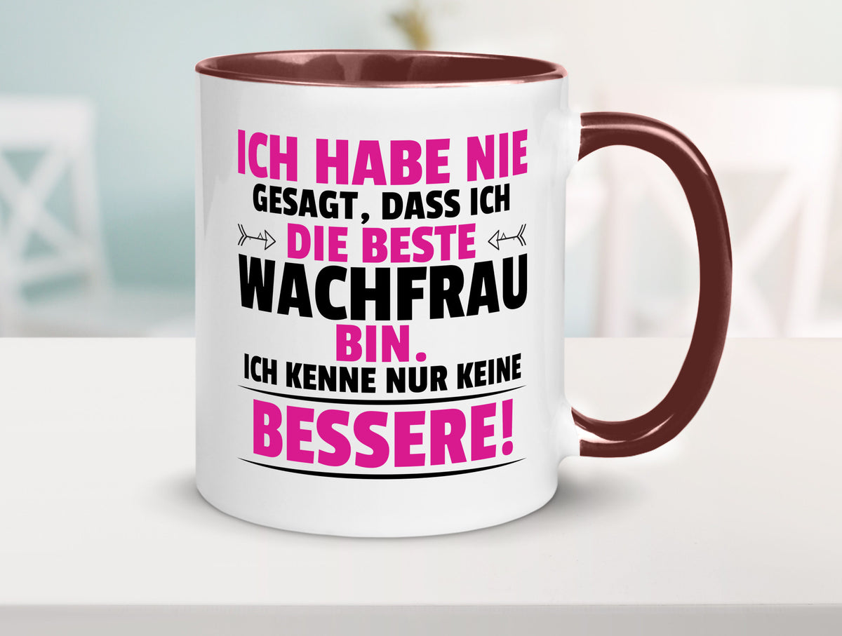 Die Beste Wachfrau | Wachpersonal Nachtwächter lustig Humor Geschenkidee Tasse