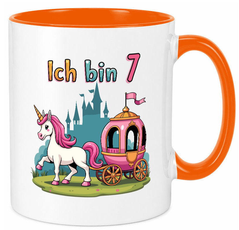 7. Geburtstag | Prinzessin in Kutsche Einhorn lustiger Spruch Geschenk
