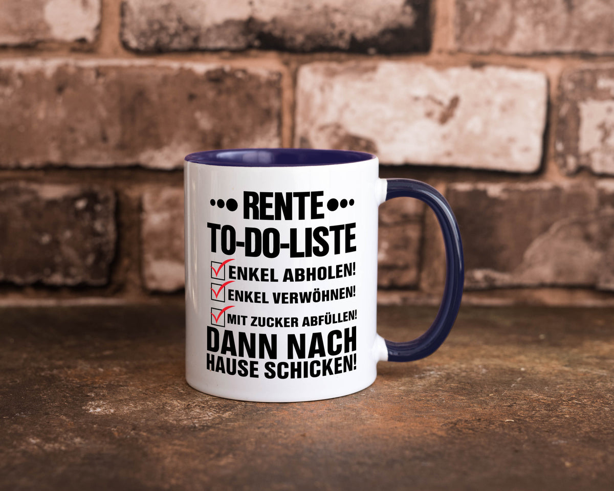 Rente To-Do-Liste | Rentner Tasse Enkel verwöhnen Geschenk Ruhestand Jubiläum