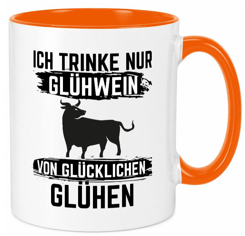 Ich drinke nur Glühwein | Wein von Glühen lustiger Spruch Geschenk Humor Tasse