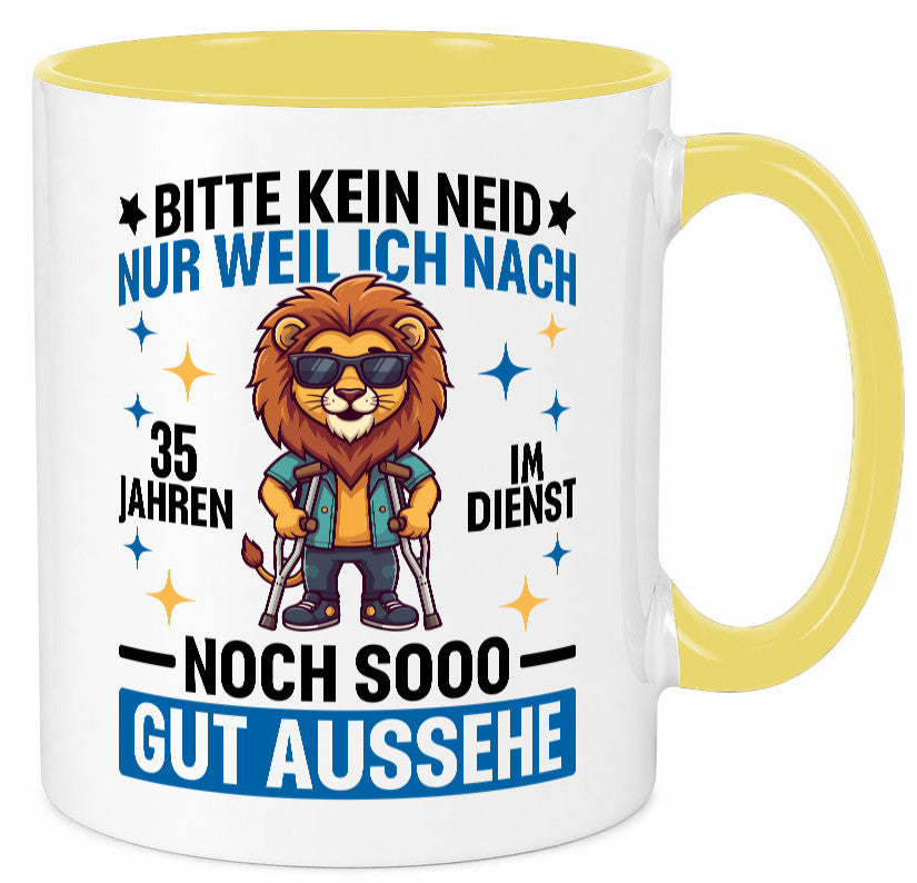 35 Jahre im Dienst | Arbeitsjubiläum Arbeit lustig Kollegen Büro Geschenk Tasse