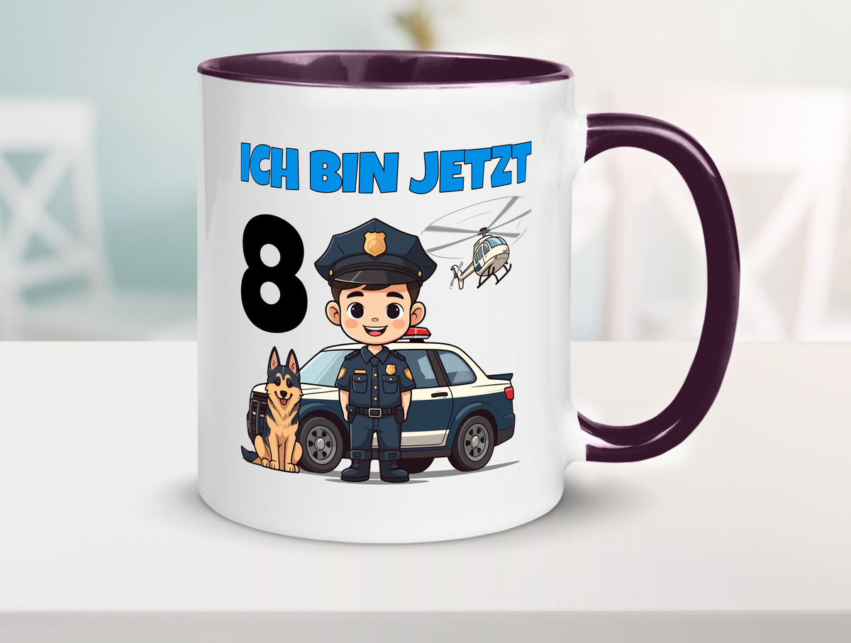 8. Geburtstag | 8 Jahre Polizei Kind Polizeiauto lustig Geschenkidee Geschenk Tasse
