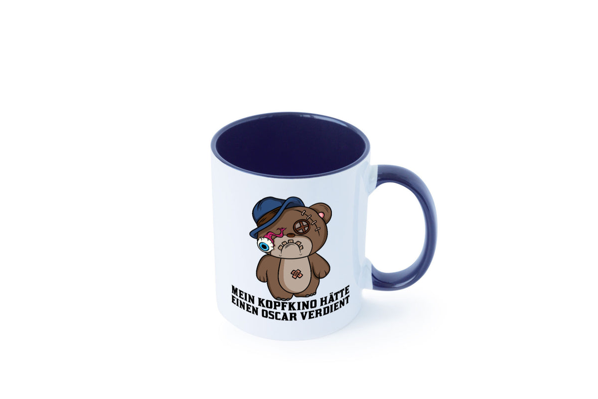 Mein Kopfkino hätte Oscar verdient | kaputter Bär Comic lustiger Spruch Tasse